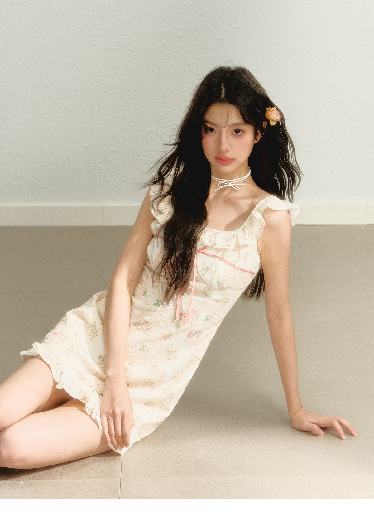 Flutter Sleeve Strap Floral Dress