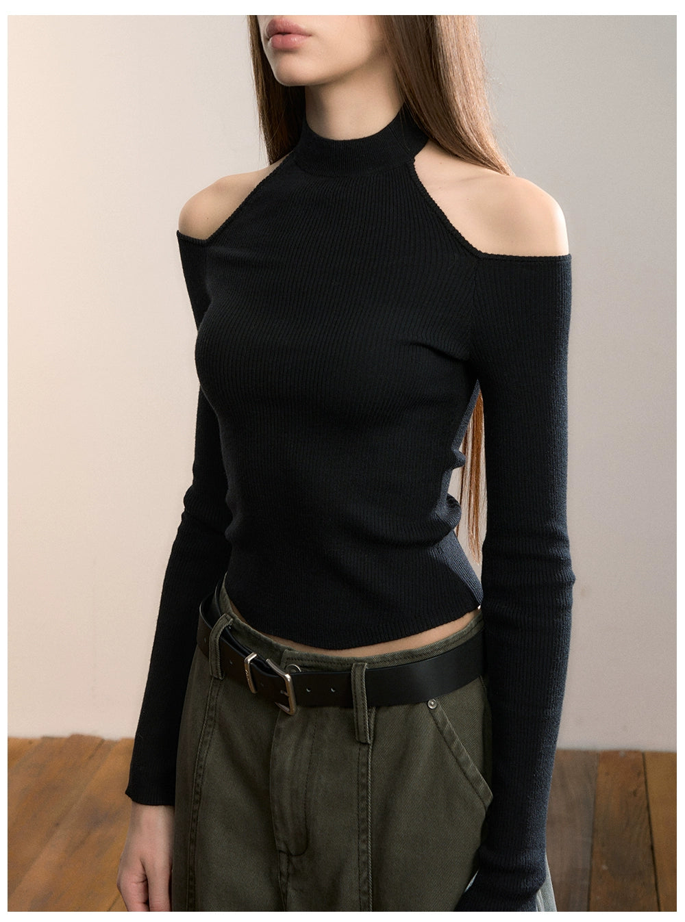 Rib Knit Off-Shoulder Two-Way Top