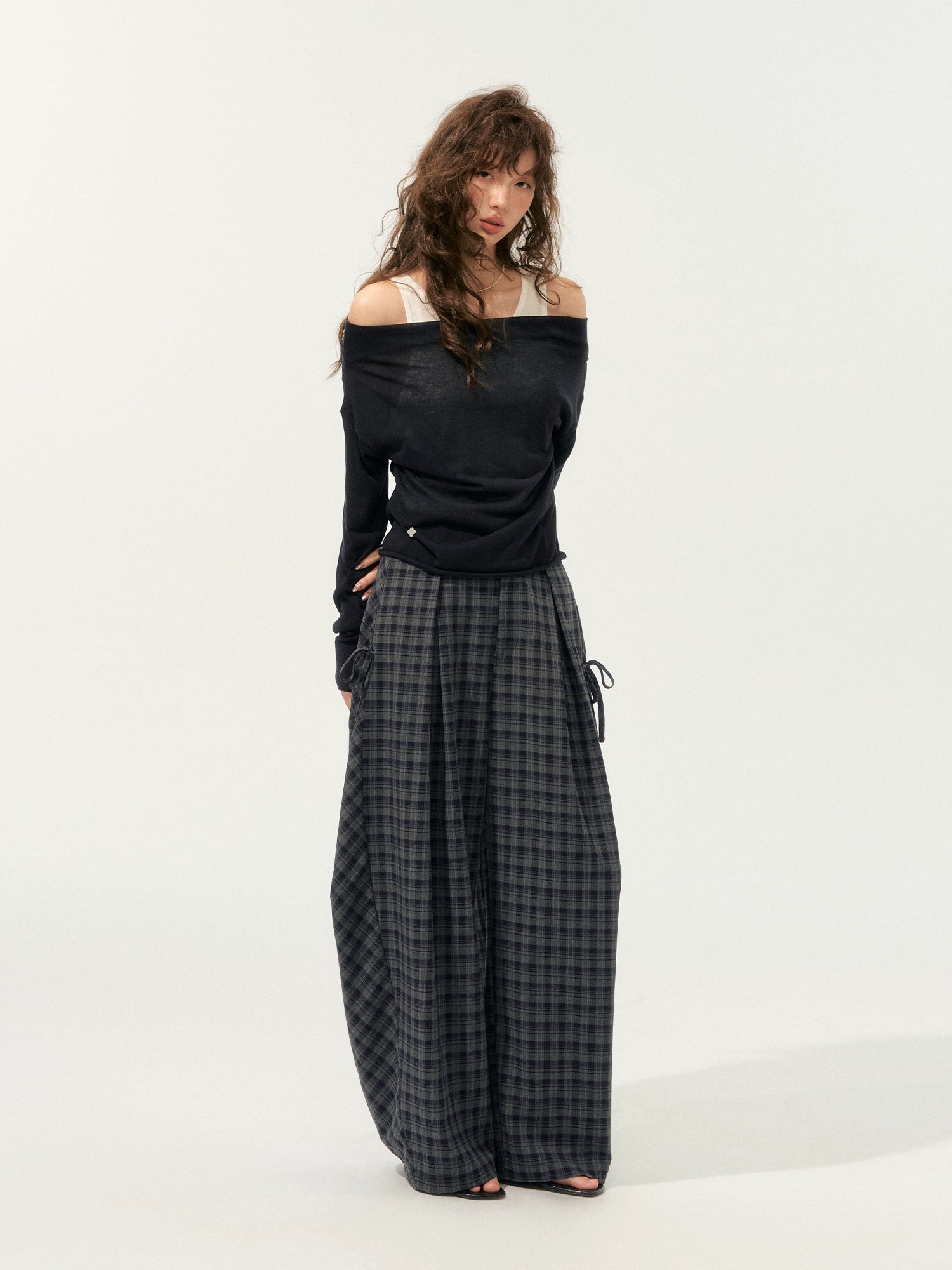 American-Style Wide-Leg Draped Scimitar Pants