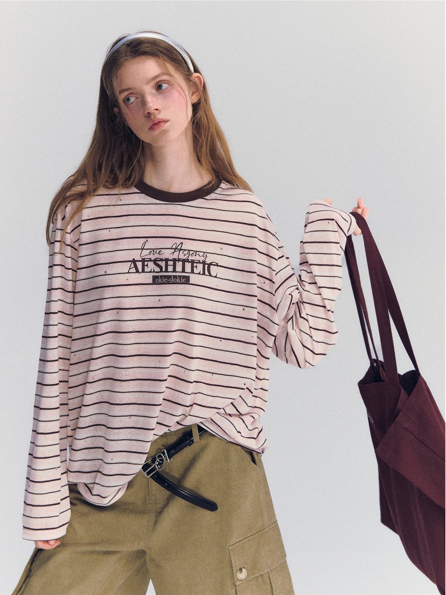 Rhinestone Striped Tee