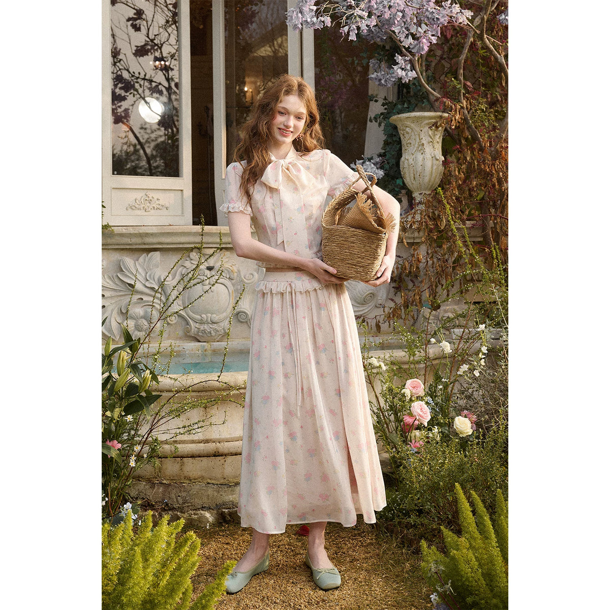 Mediterranean Floral Chiffon Set