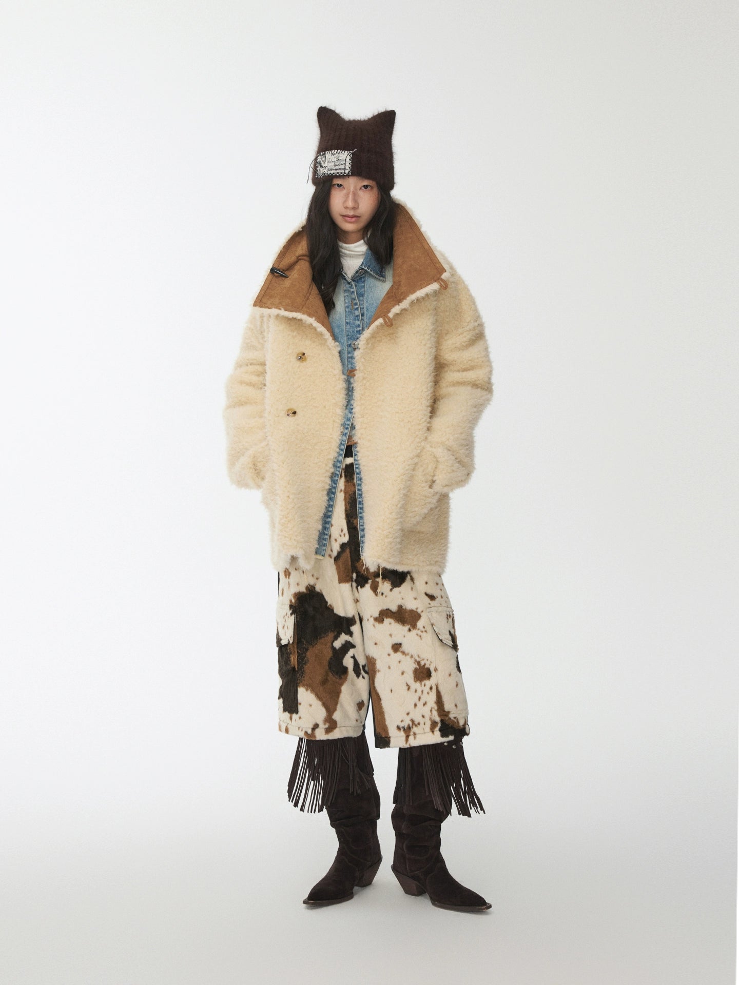 Reversible Shearling Toggle Jacket