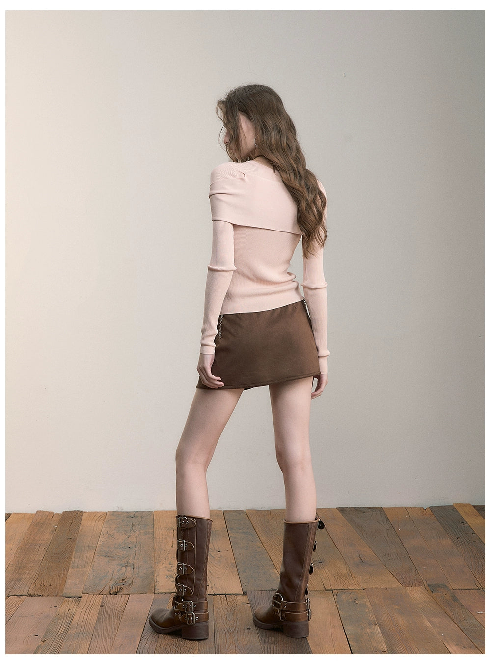 Dual-Wear Draped Knit Blouse