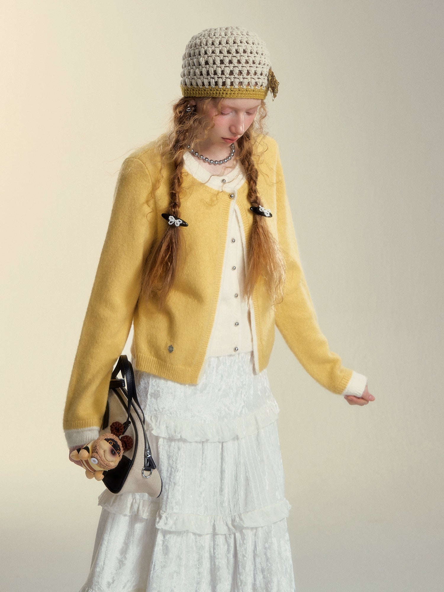 Colorblock Layered Knit Cardigan