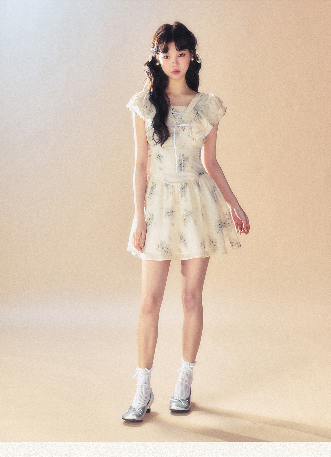 Light Purple Floral Mini Dress