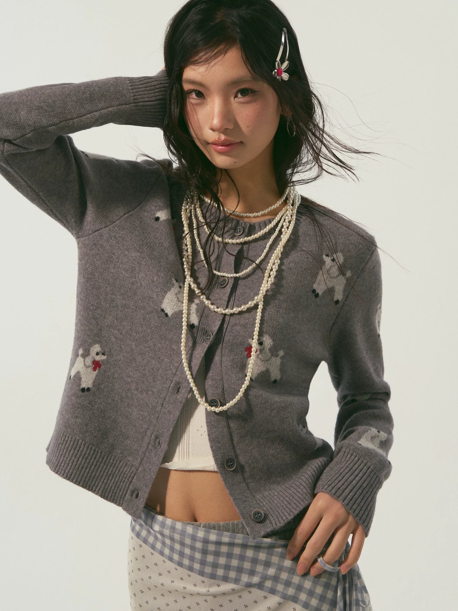 Dog Jacquard Cardigan