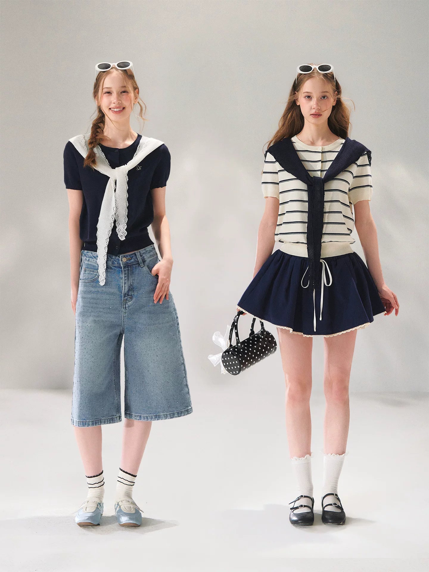 Striped Knit Sailor Top