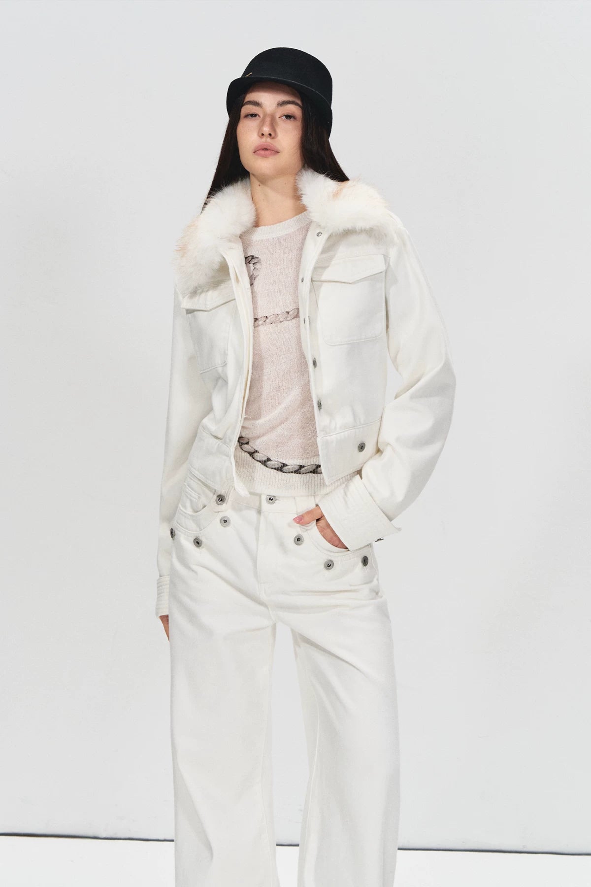 Detachable Collar Denim Jacket