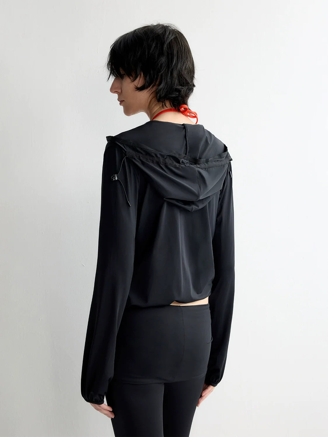 Hooded Drawstring Short Coat