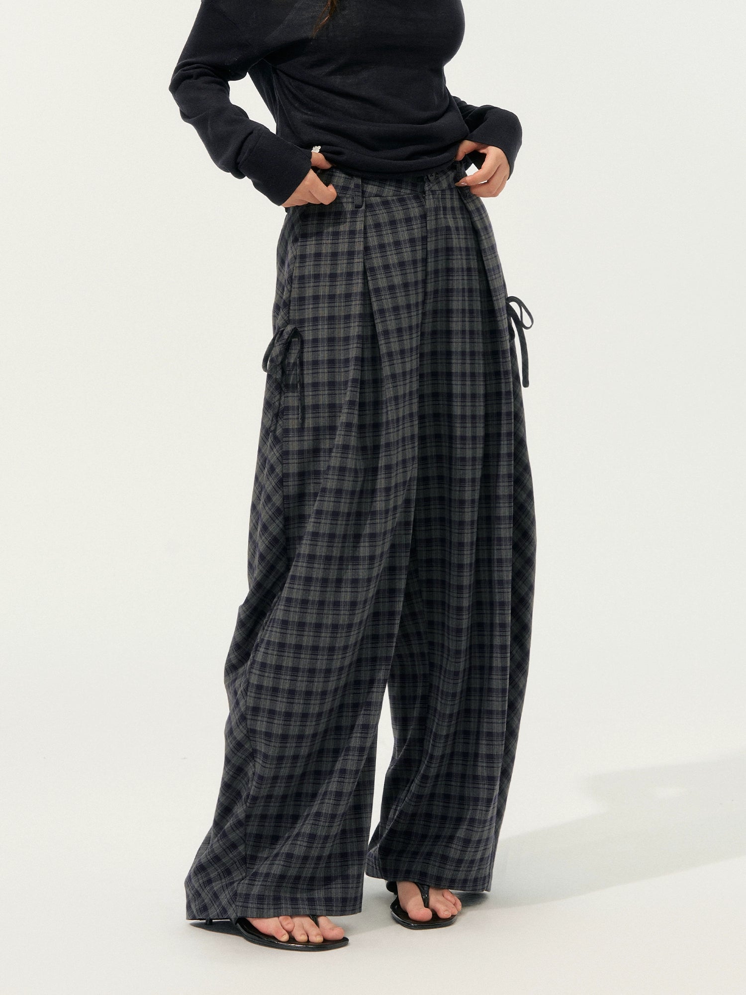 American-Style Wide-Leg Draped Scimitar Pants
