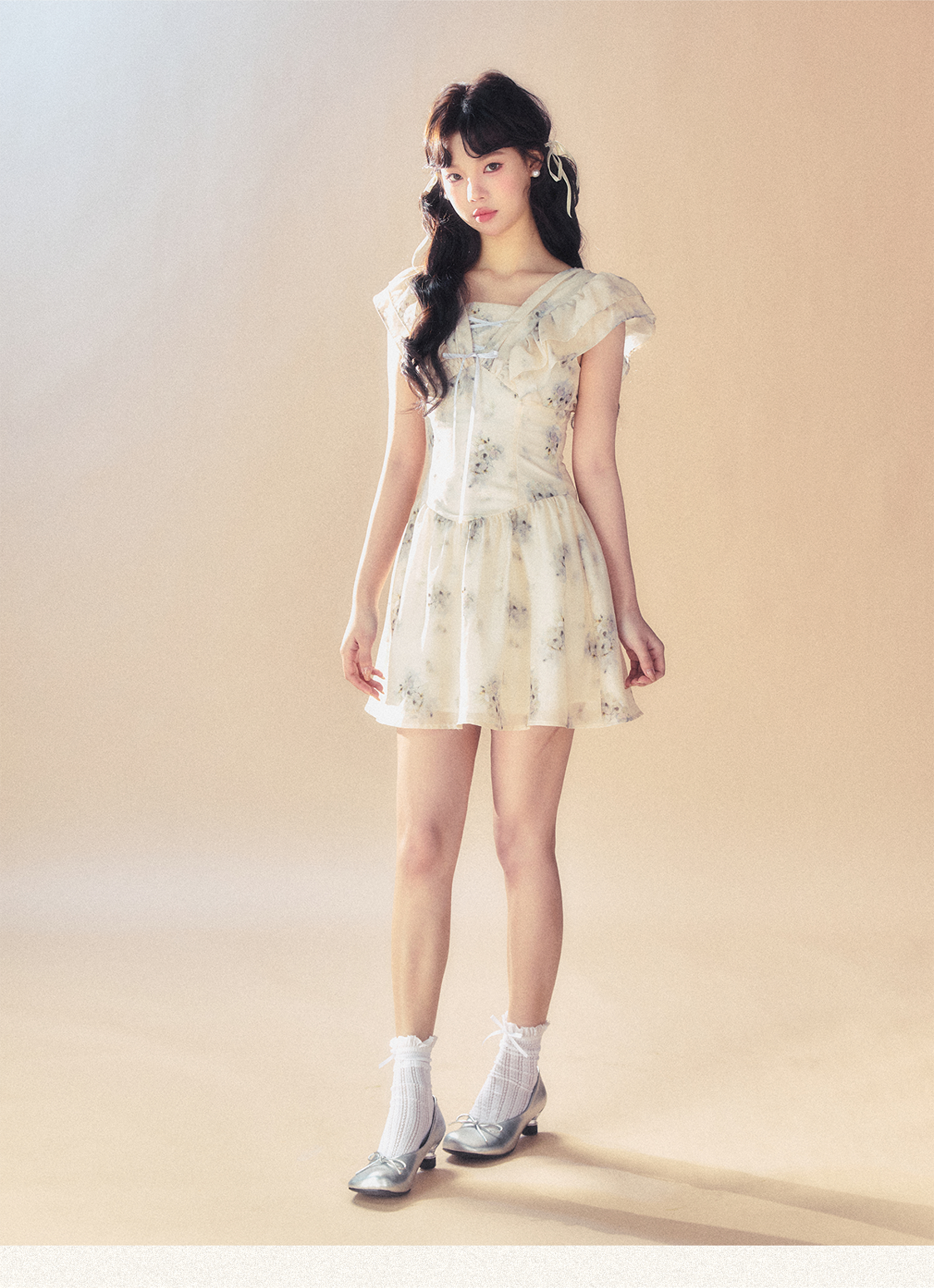 Light Purple Floral Mini Dress