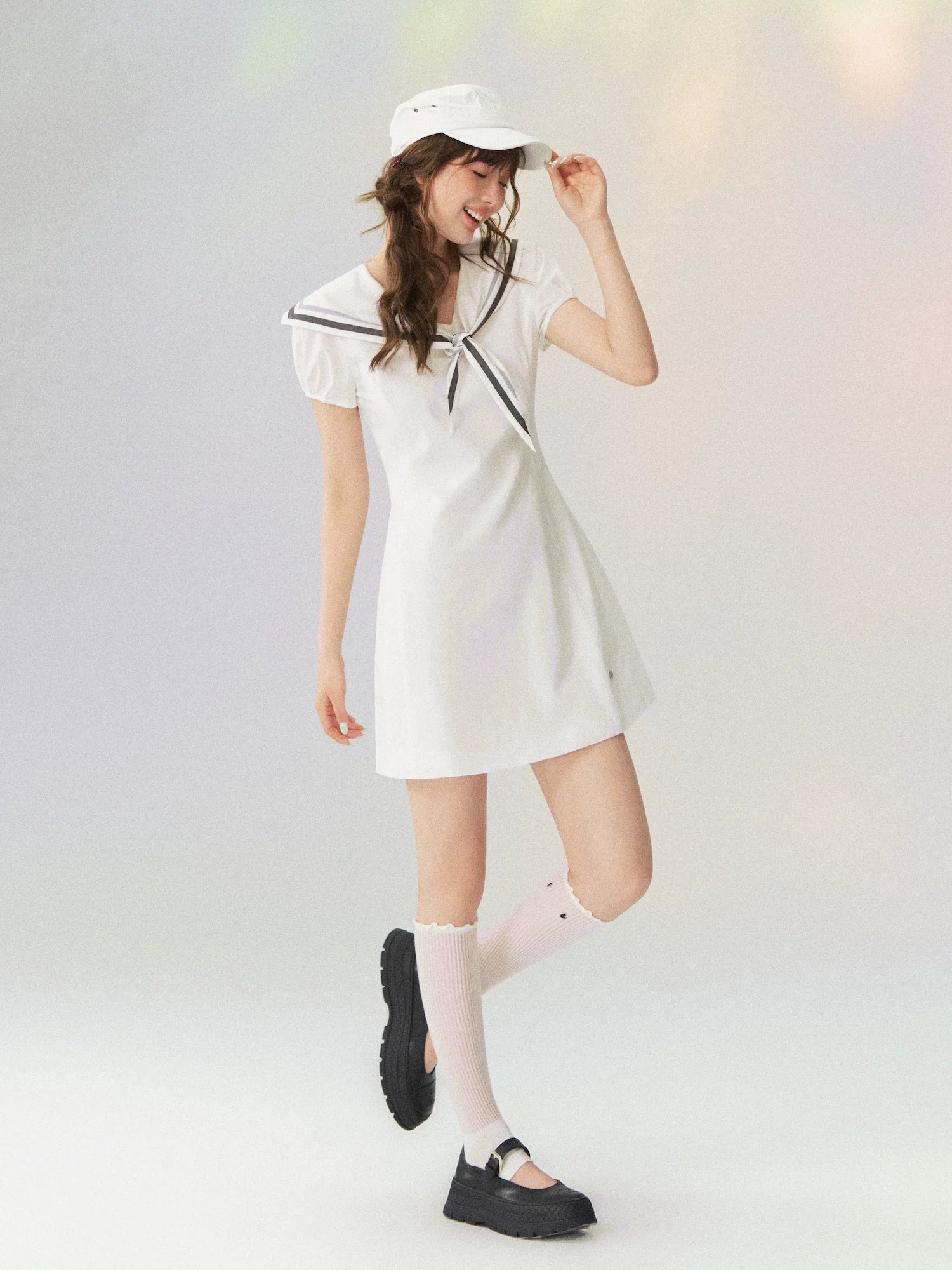 "Nautical Diary" Short Sleeve Dress