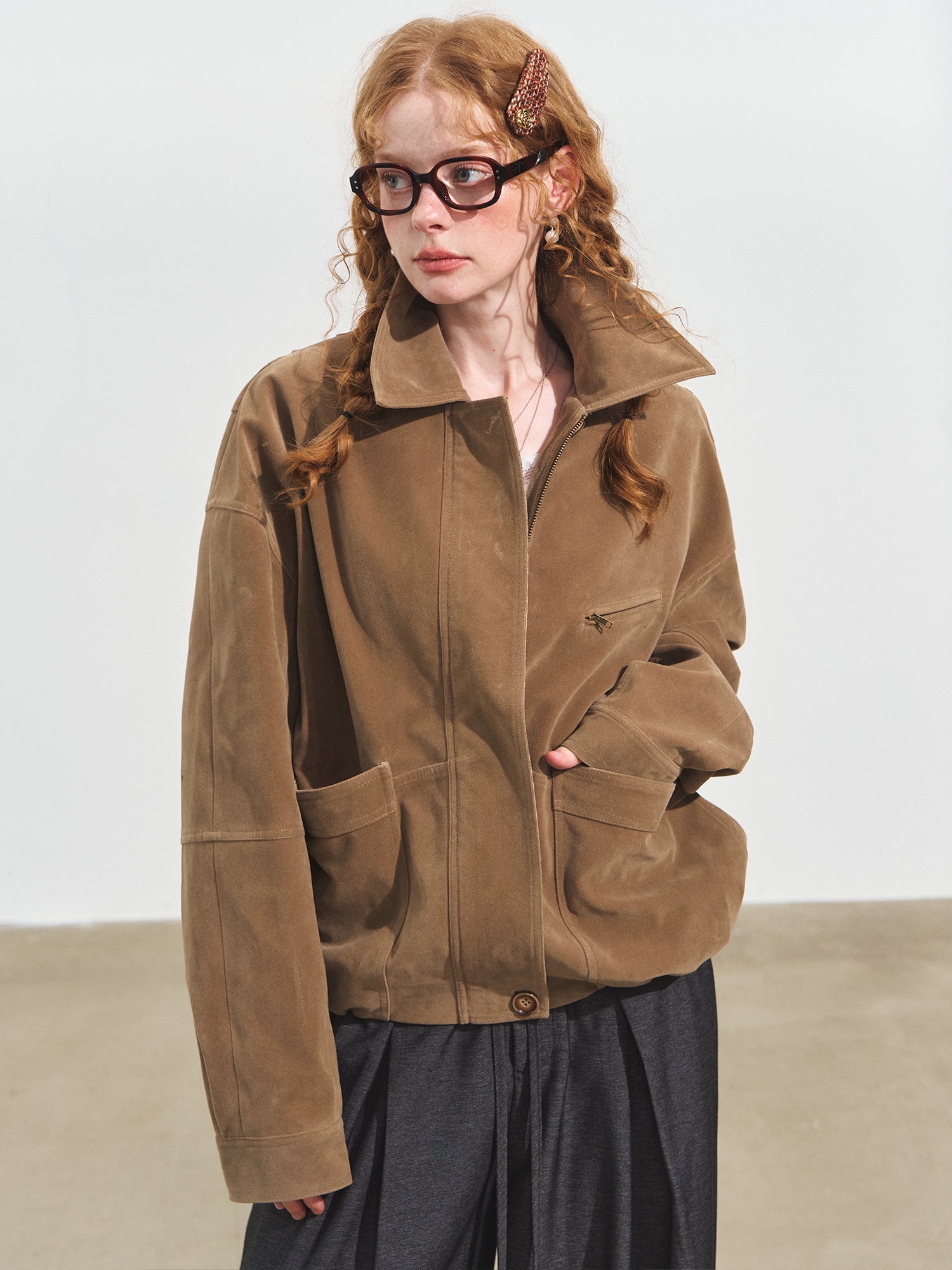 Suede Fog Oversized Jacket