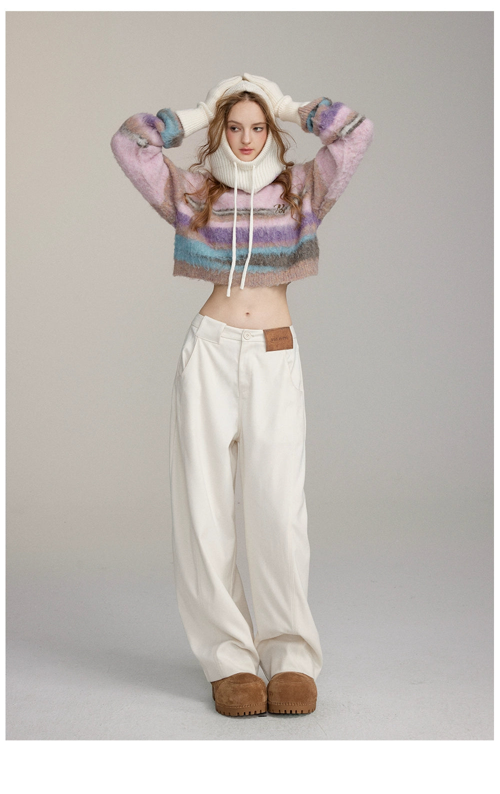 Relaxed Fit Curved-Cut Trousers