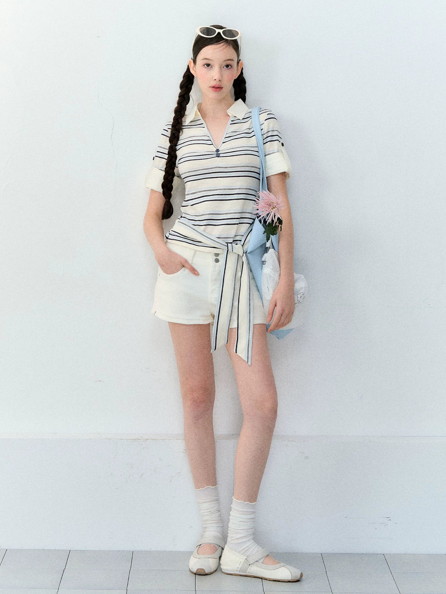 Layered Polo Knit T-Shirt