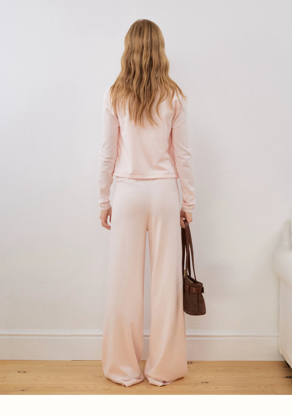 Knotted Wave Trim Knit Set