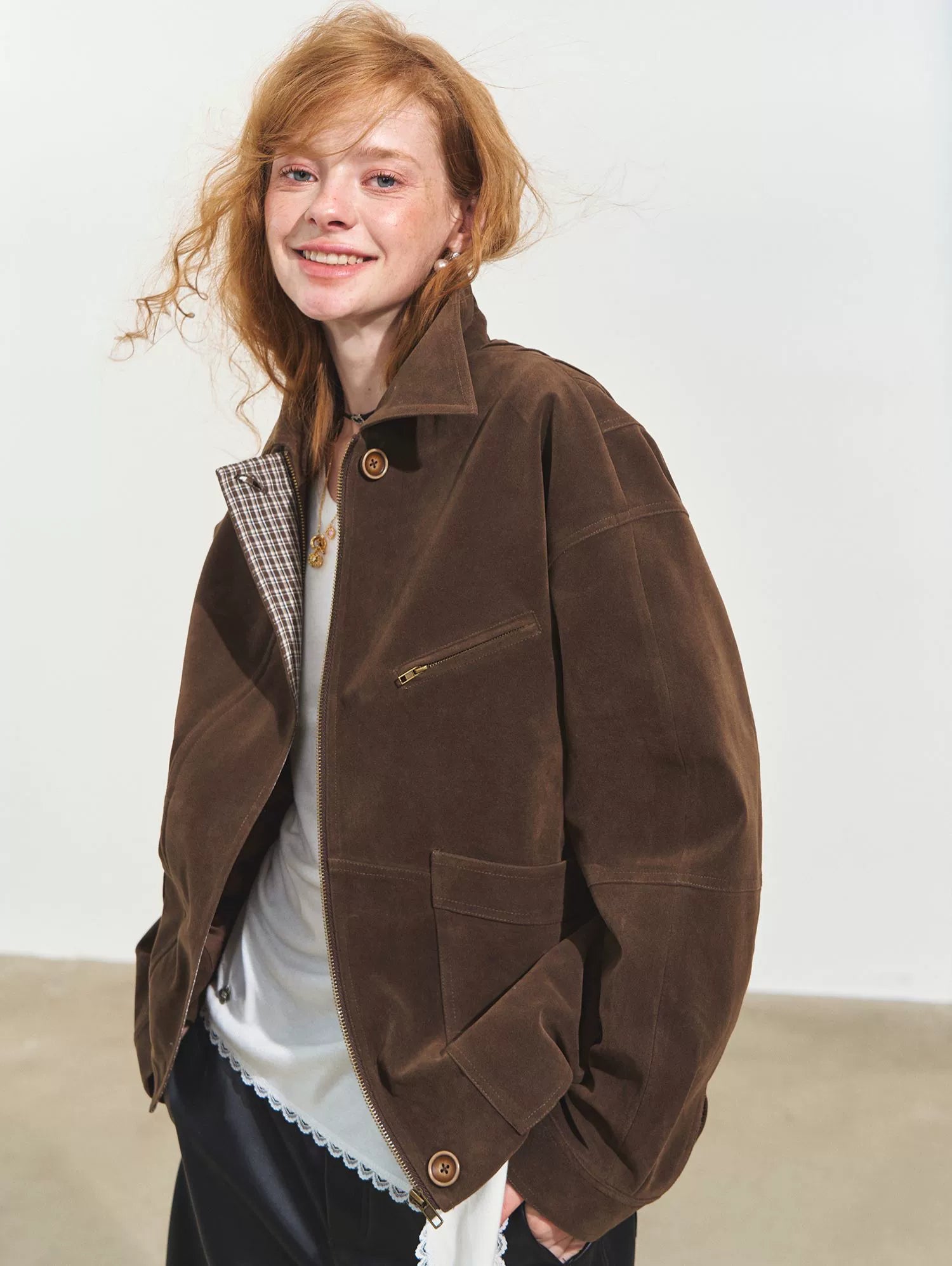 Suede Fog Oversized Jacket