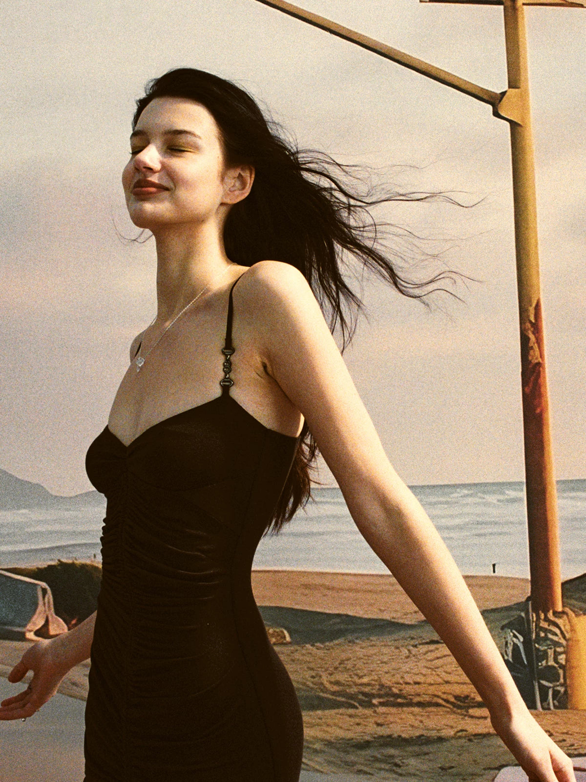 Ruched Lace Trim Mermaid Dress