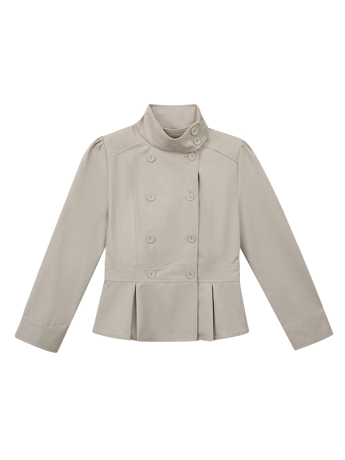 Vintage Stand Collar Peplum Jacket