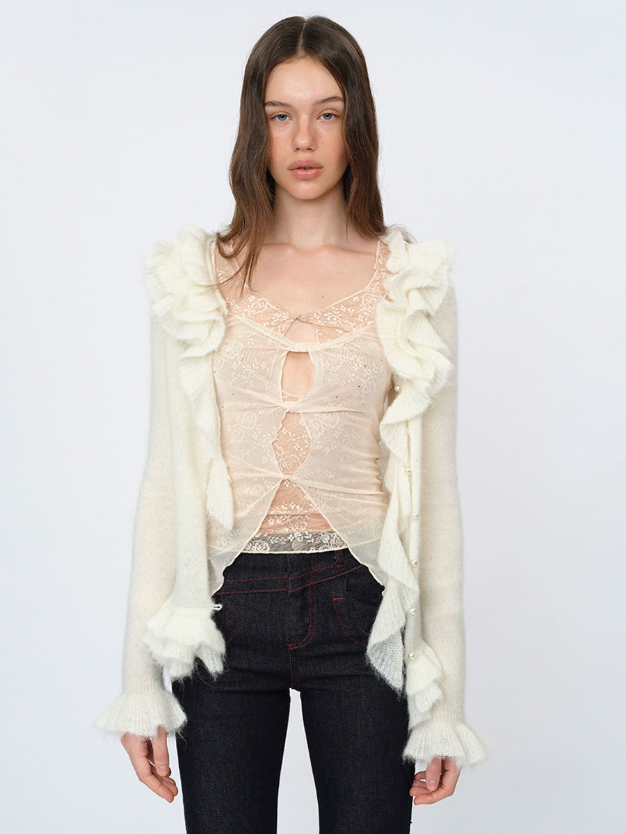 Sheer Lace Layered Blouse