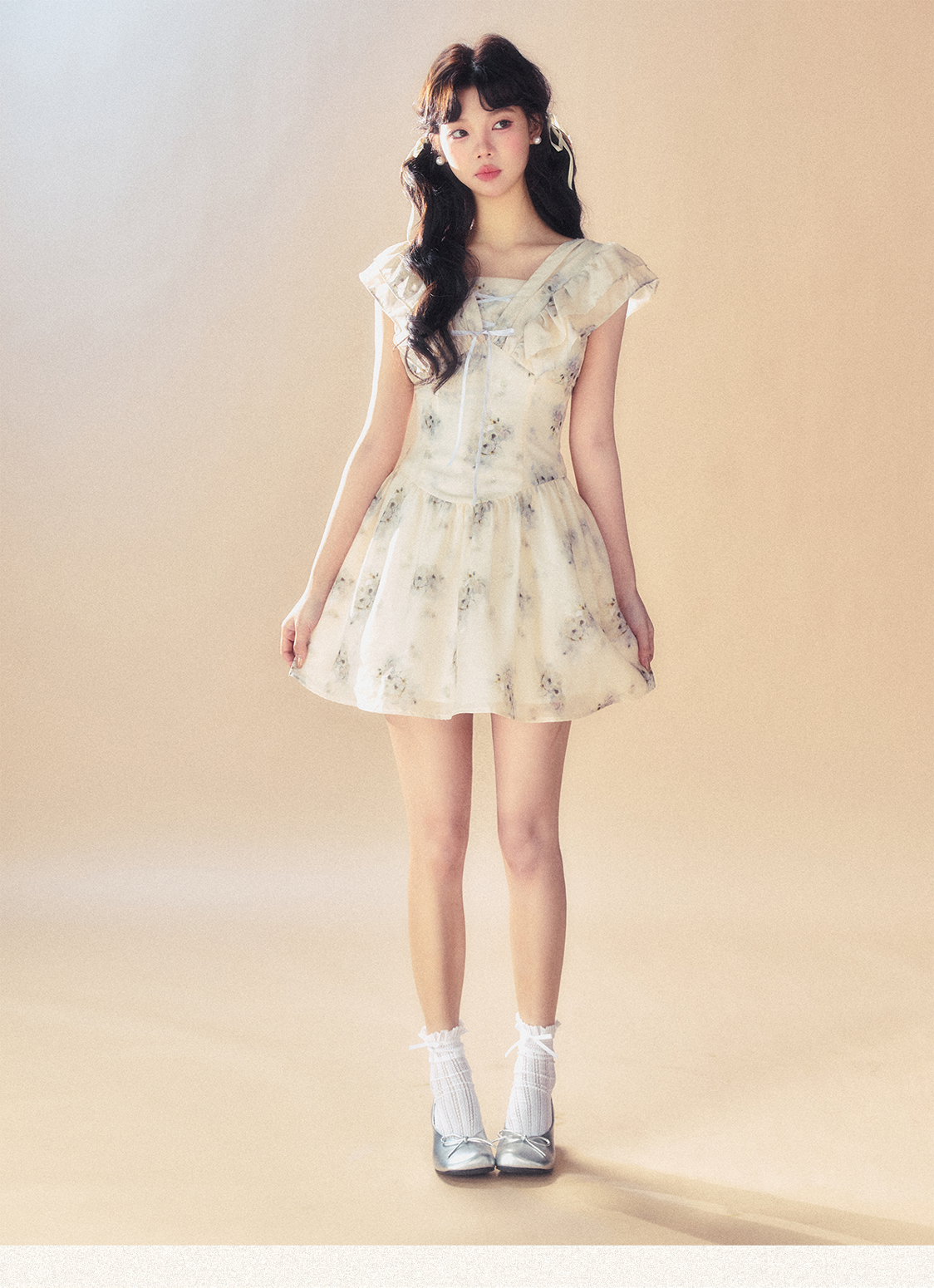 Light Purple Floral Mini Dress