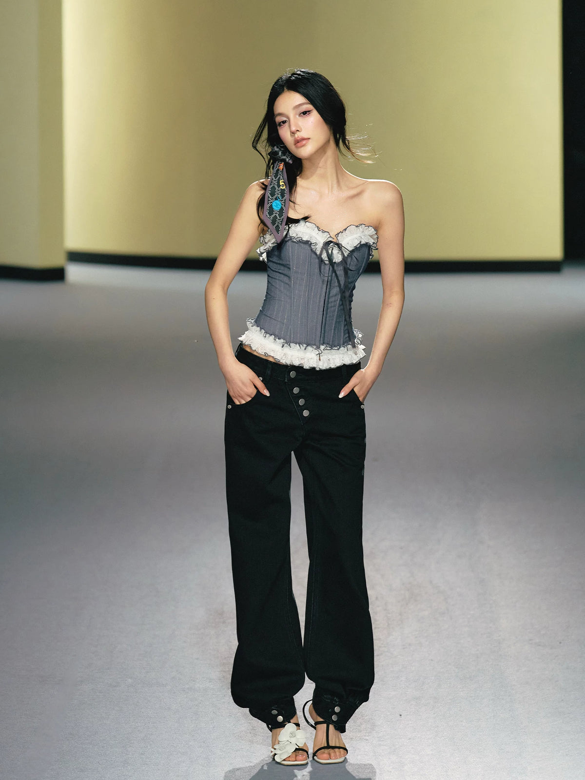Asymmetric Straight Leg Jeans