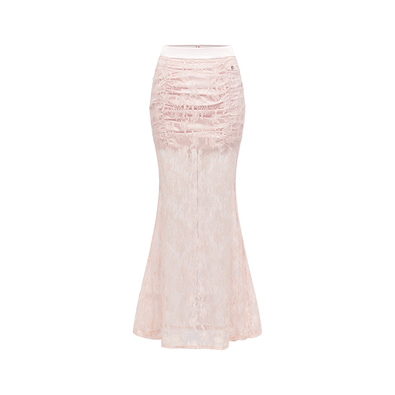 Lace Satin Boned Two-Piece Set