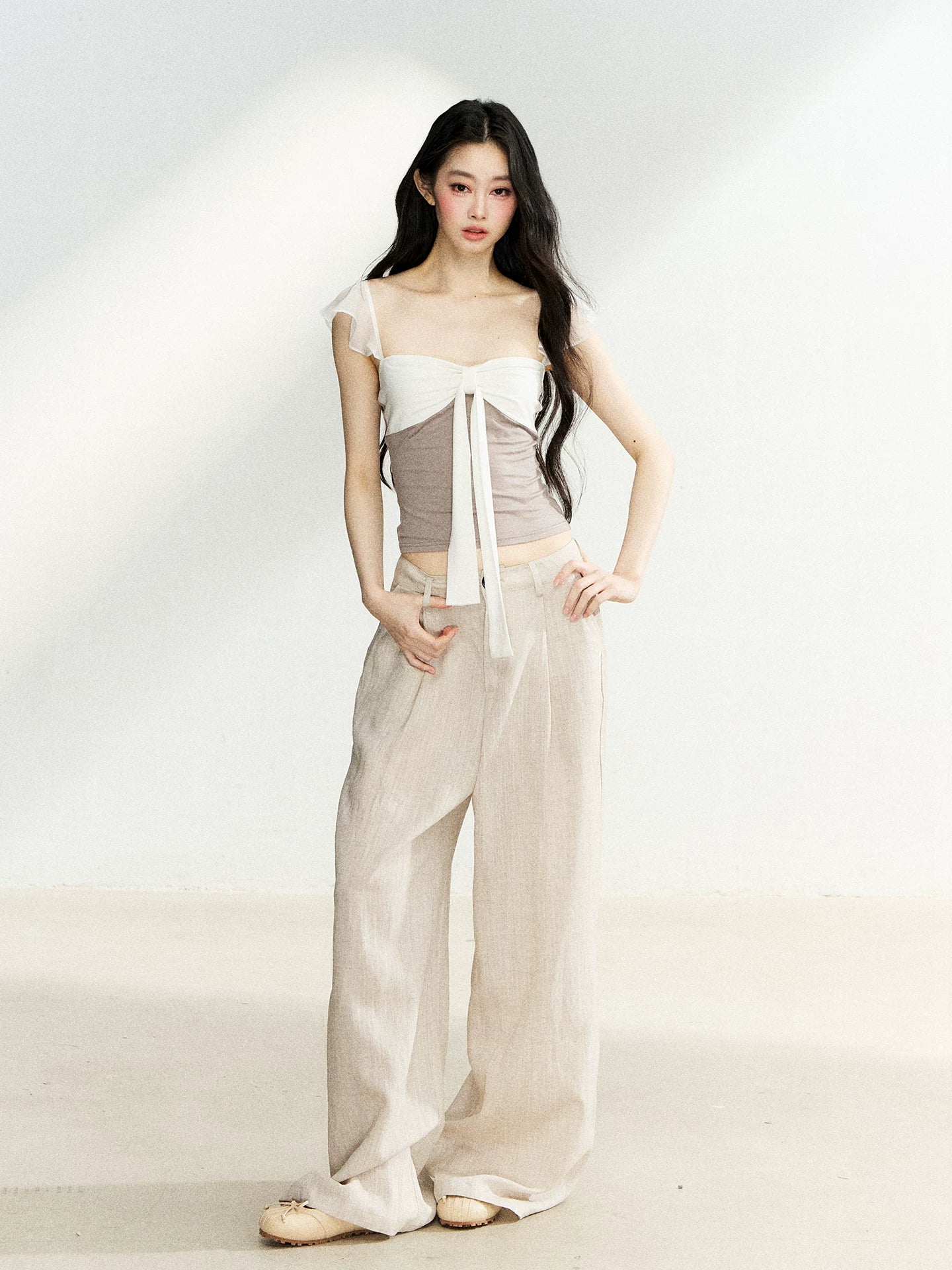 Bow Layered Knit Top