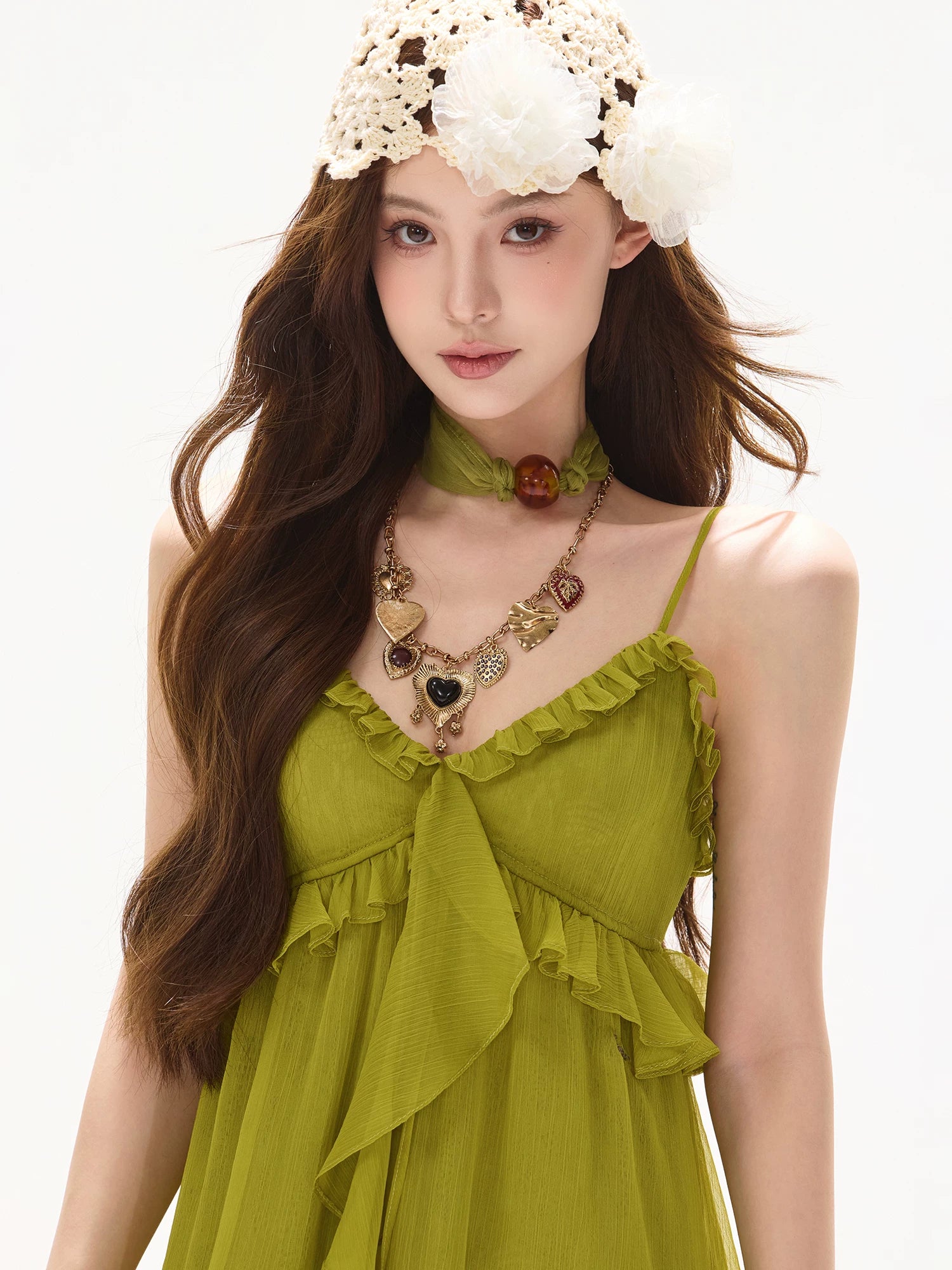 Ruffle Halter Chiffon Mini Dress
