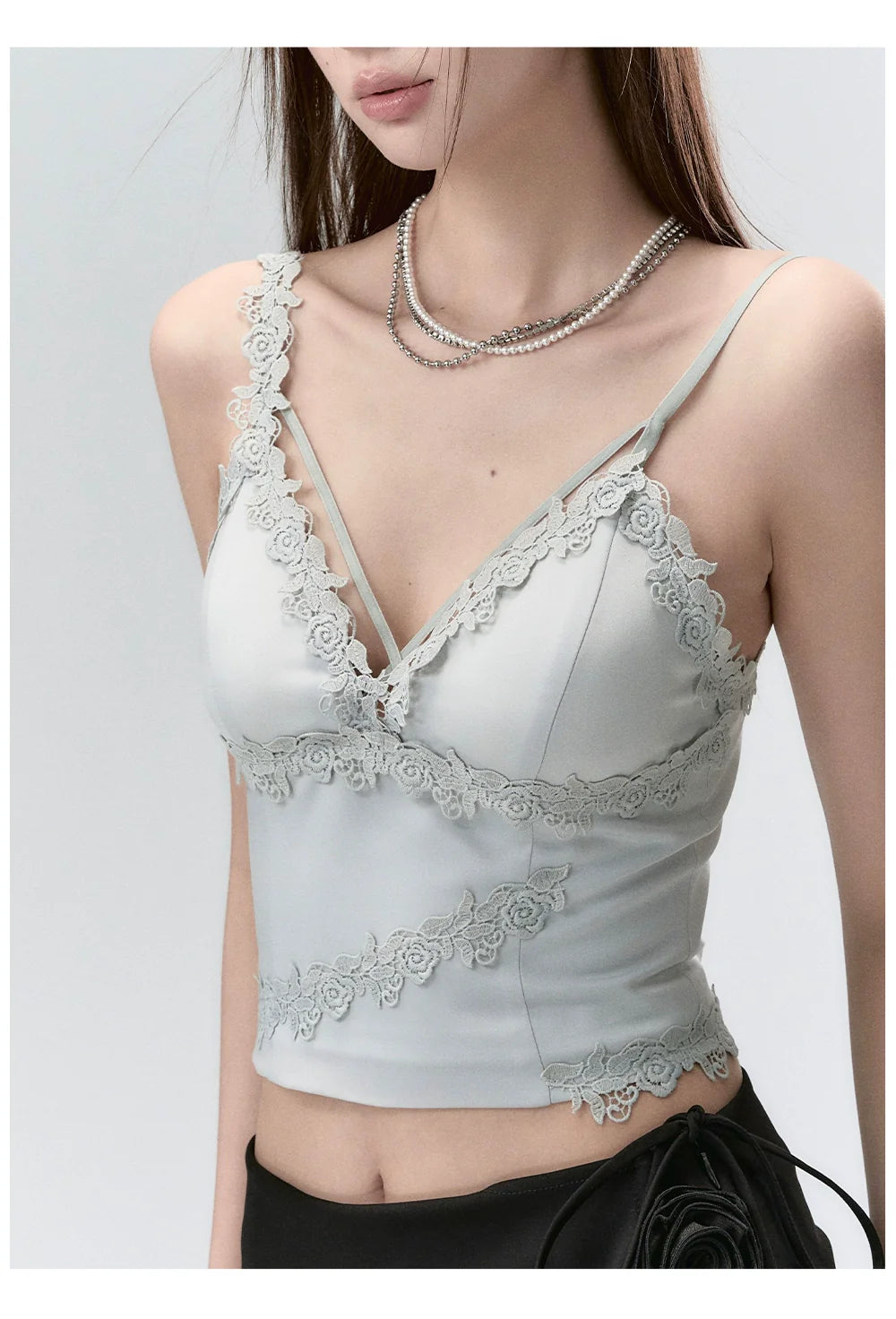 Lace Splicing Design Camisole Tank Top