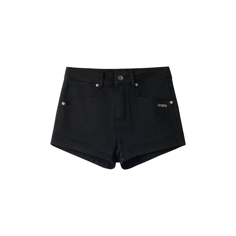 Black Sand Stretch Denim Shorts