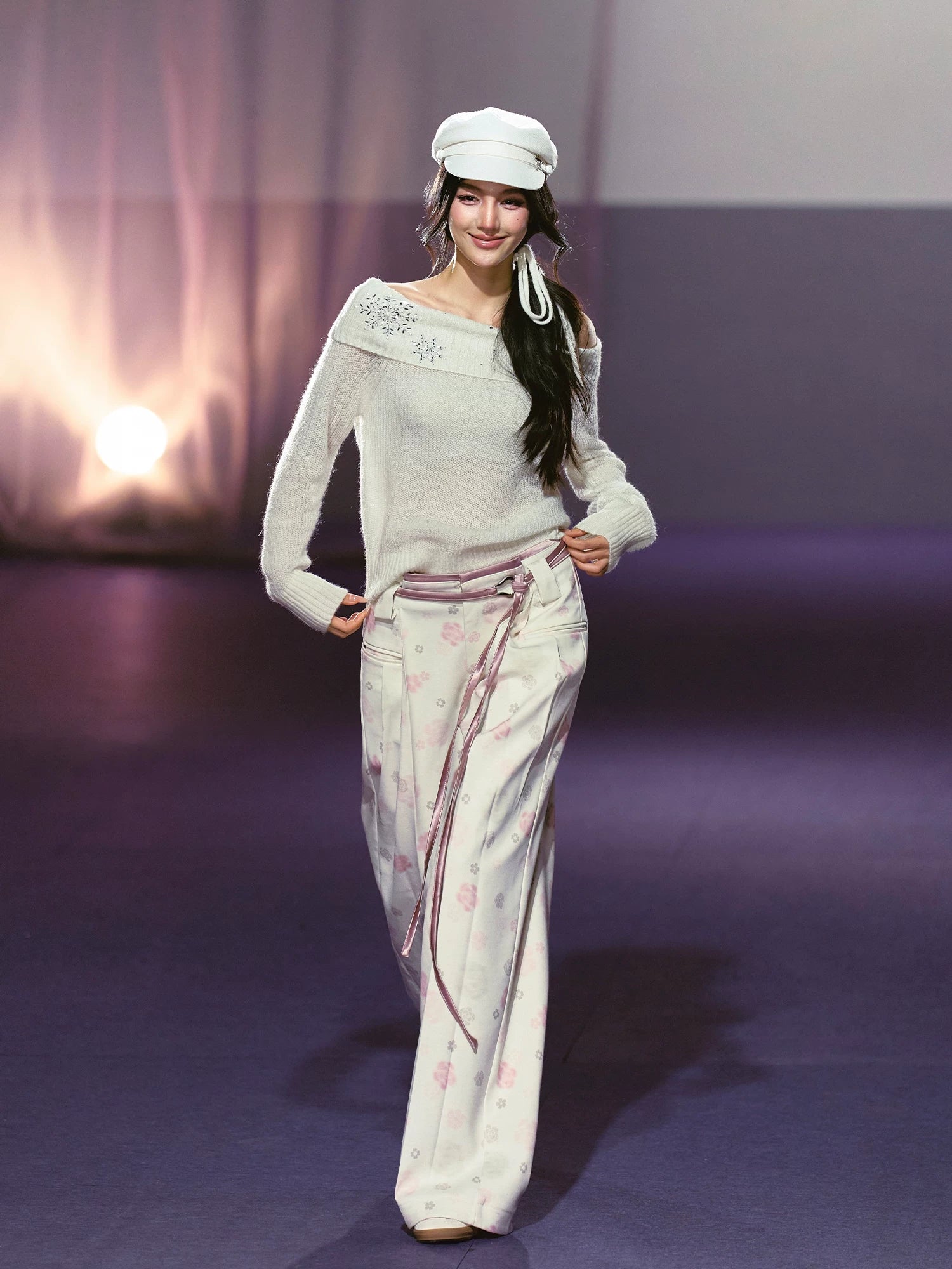 Floral Printed Satin Trousers