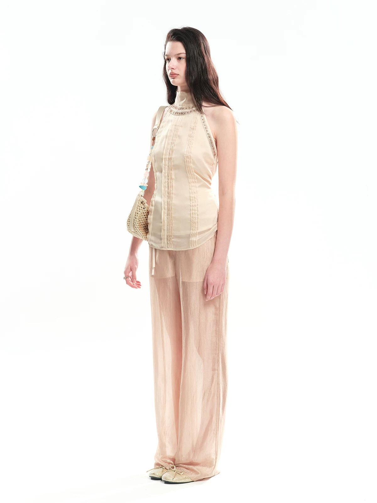 Rhinestone Back-Tie Top