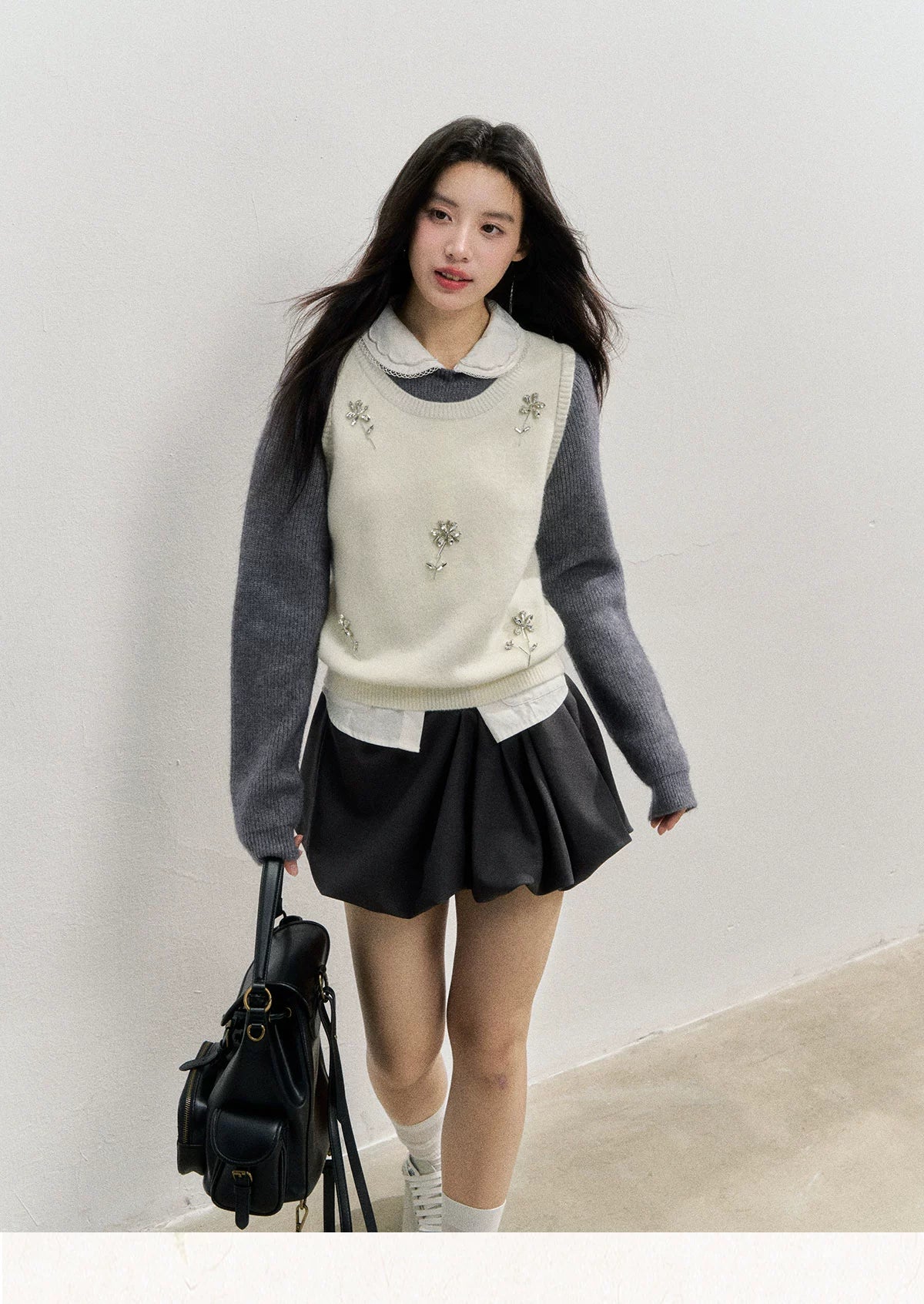 Embellished Knit Layered Knit