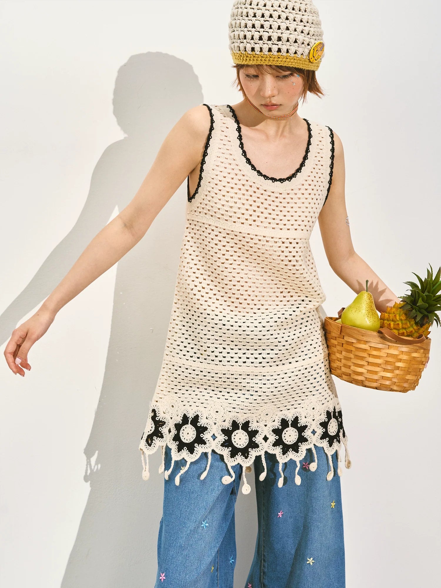 Lace Hollow Out Sleeveless Mini Dress