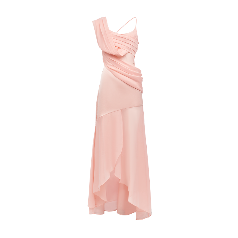 Ayla Slit Full-Skirt Dress