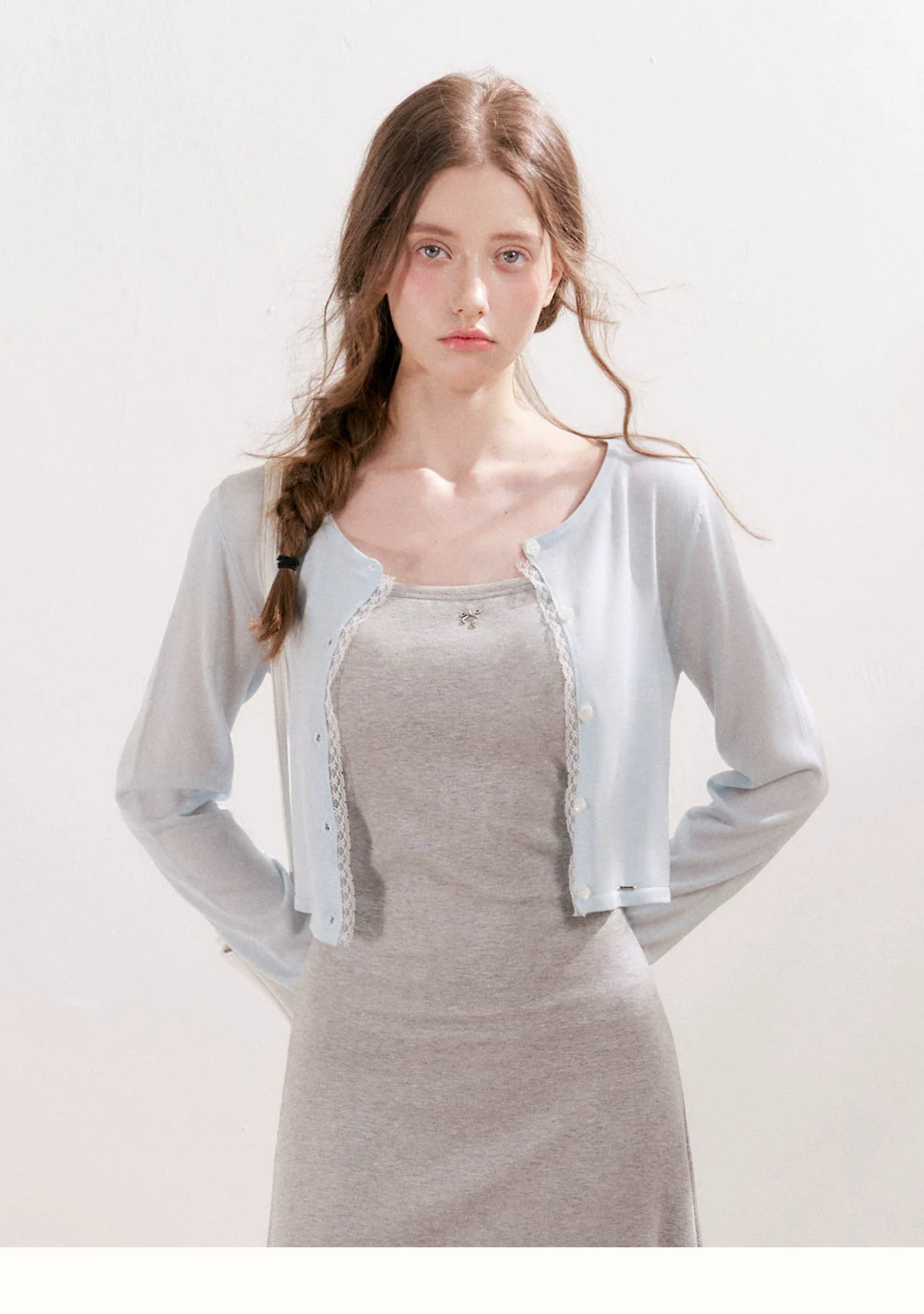Lace Trim Knit Cardigan