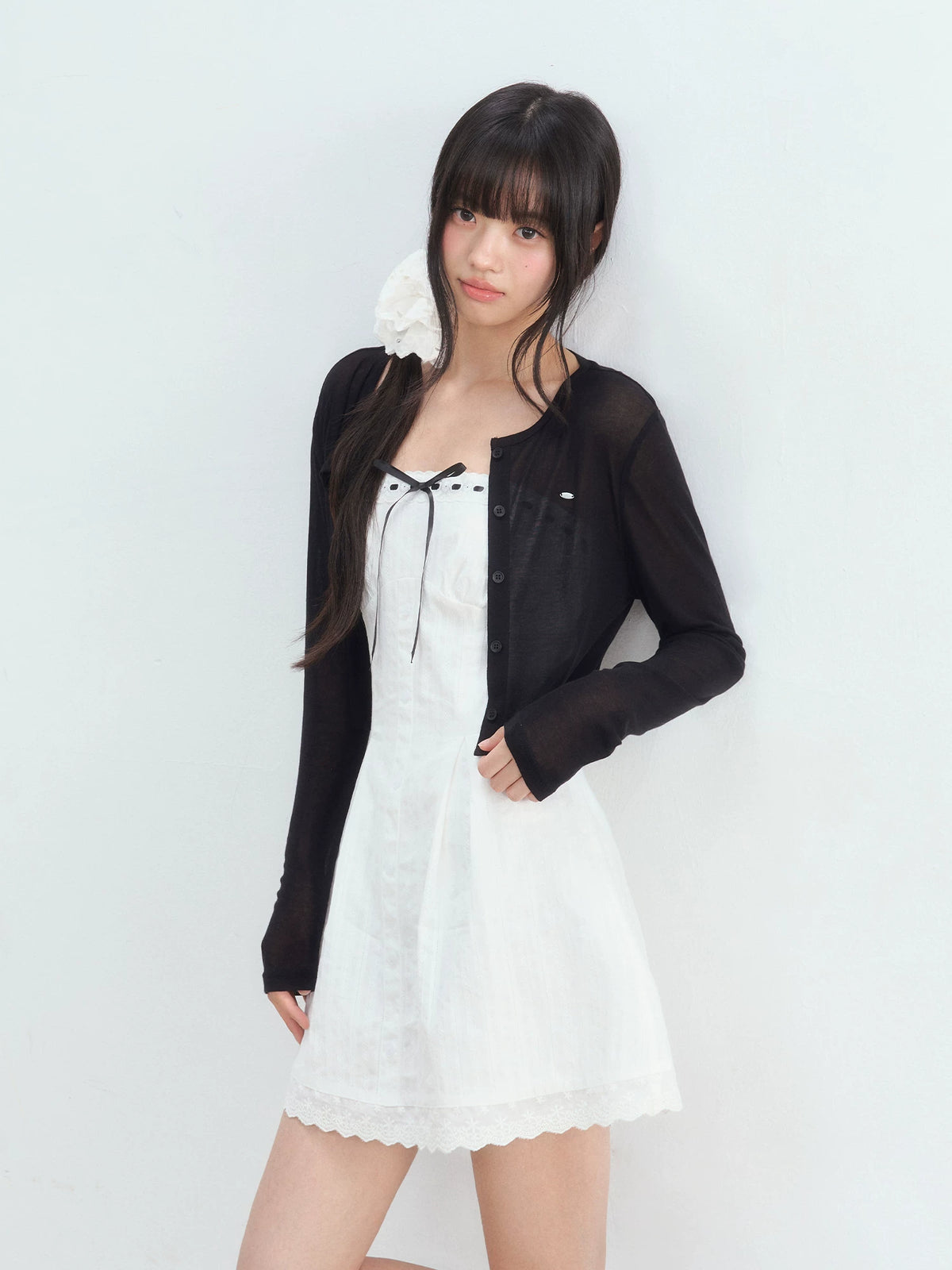 Bow Tube Dress & Cardigan Set