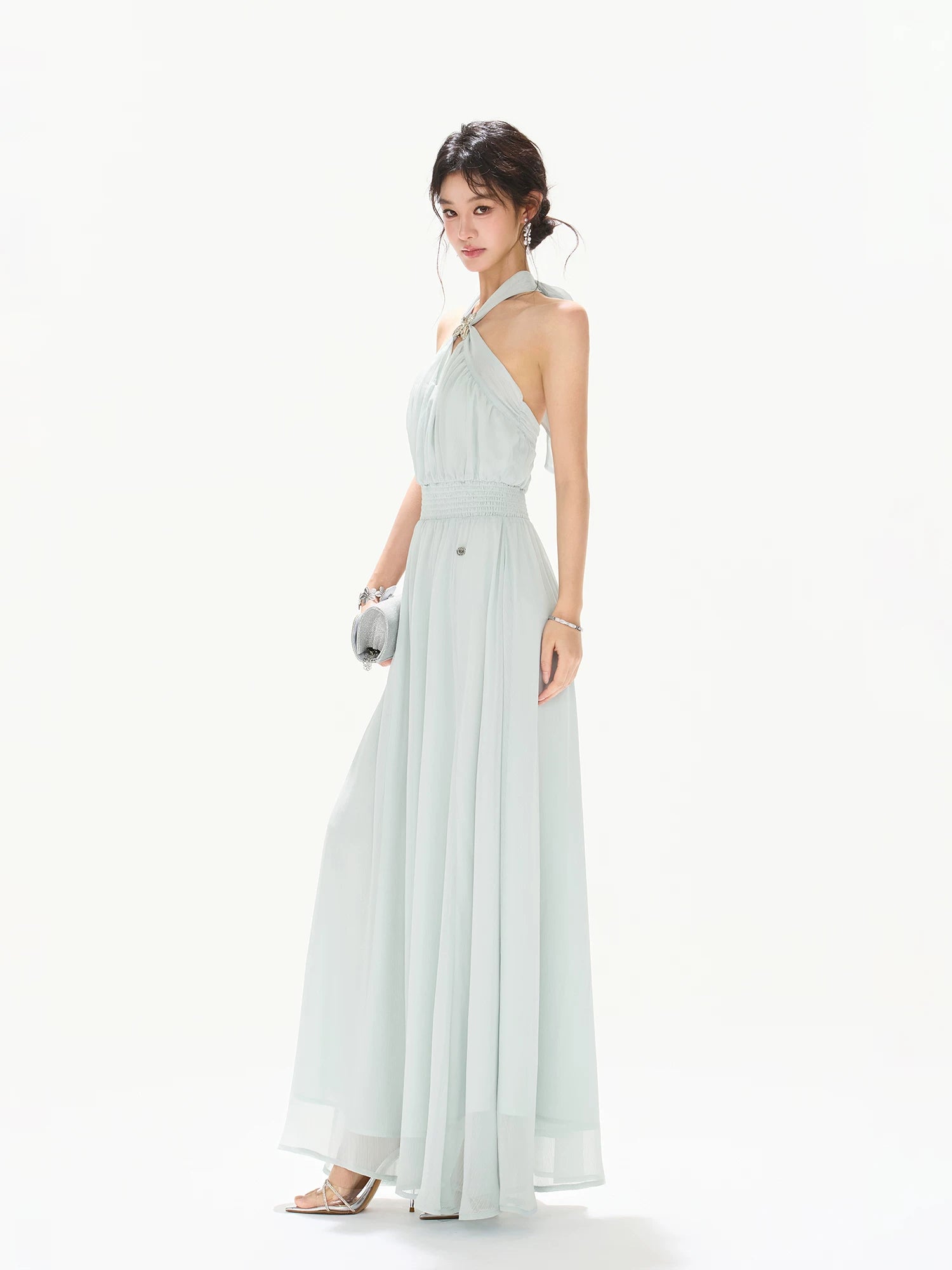 Cross Halter Maxi Dress