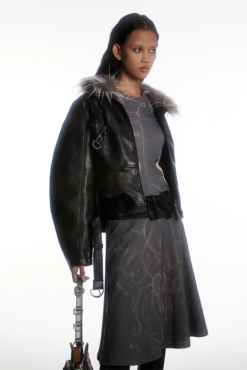 Oversized Thick Leather Jacket