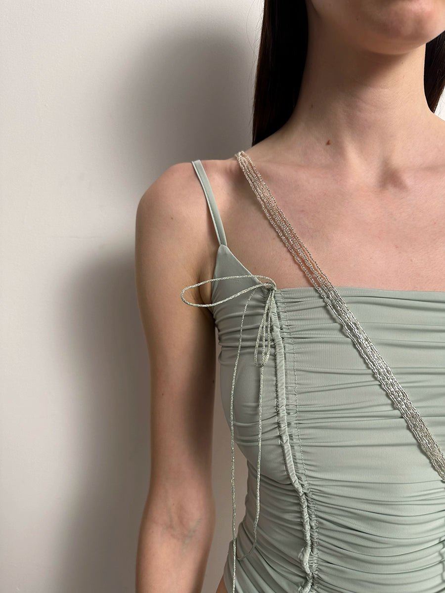 Drawstring Ruched Slim Cami