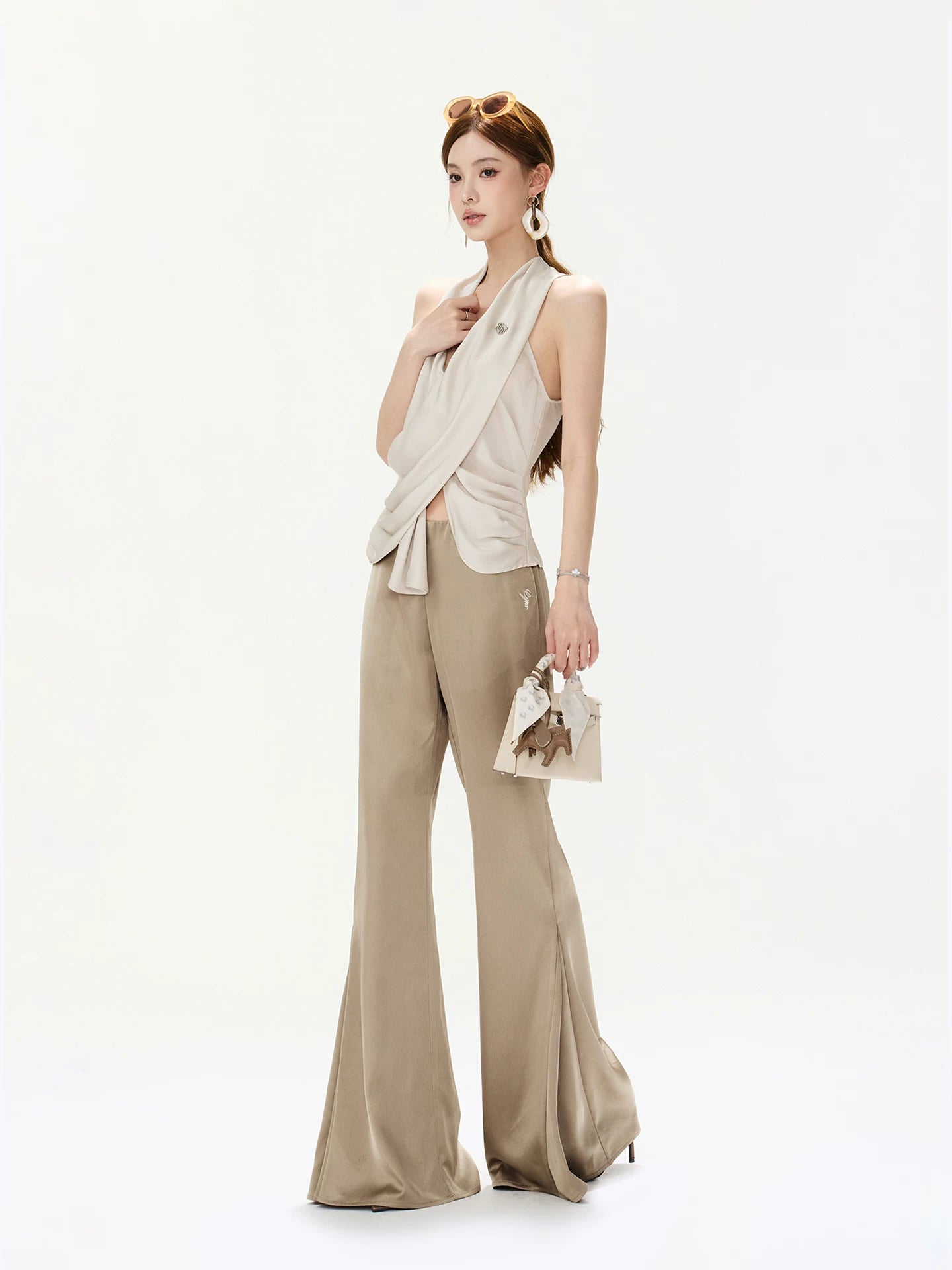Cross-Drape Halter Top
