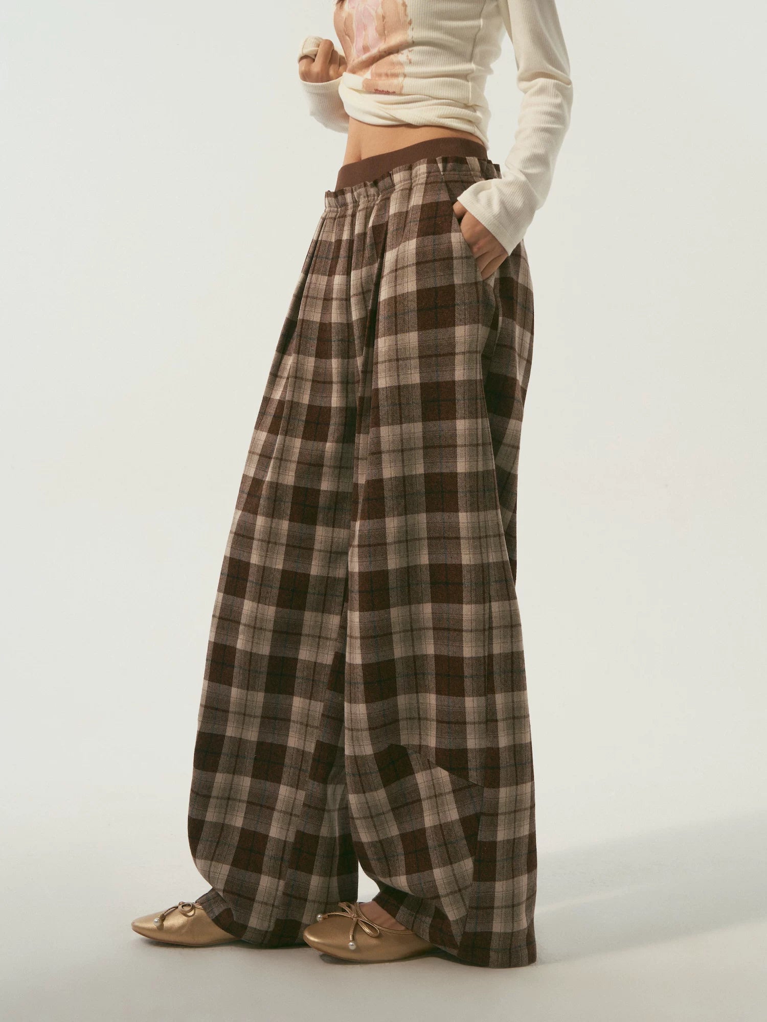 Double Waist Curved Pants