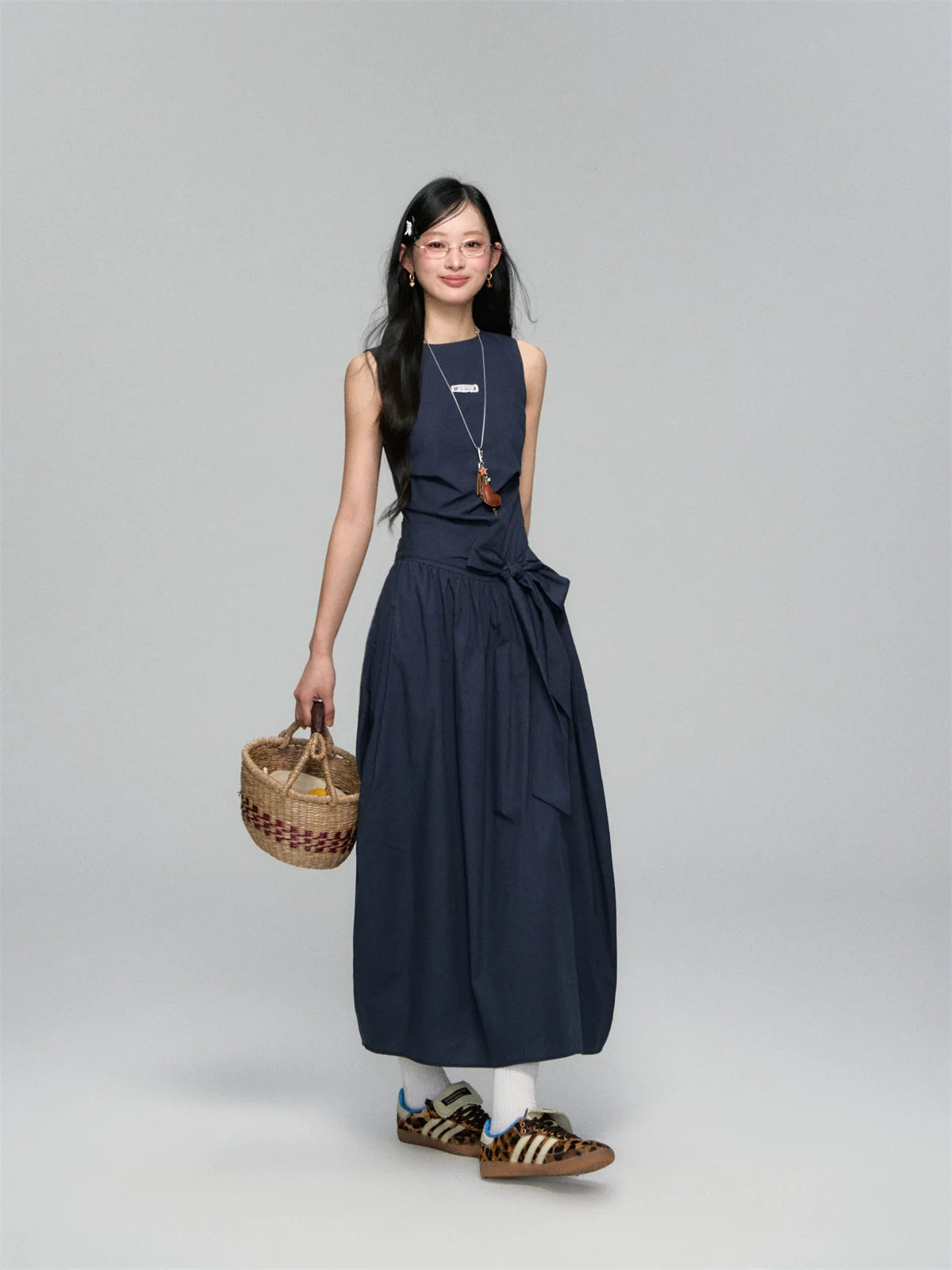 Sleeveless Tie-Waist A-Line Sundress