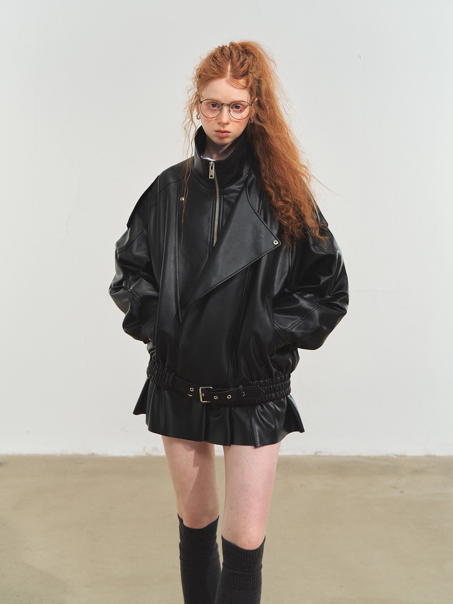 Black Vintage Moto Leather Jacket