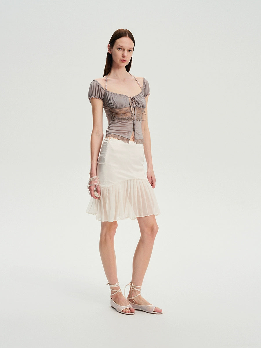 Purple Acetate Lace Beaded Cardigan