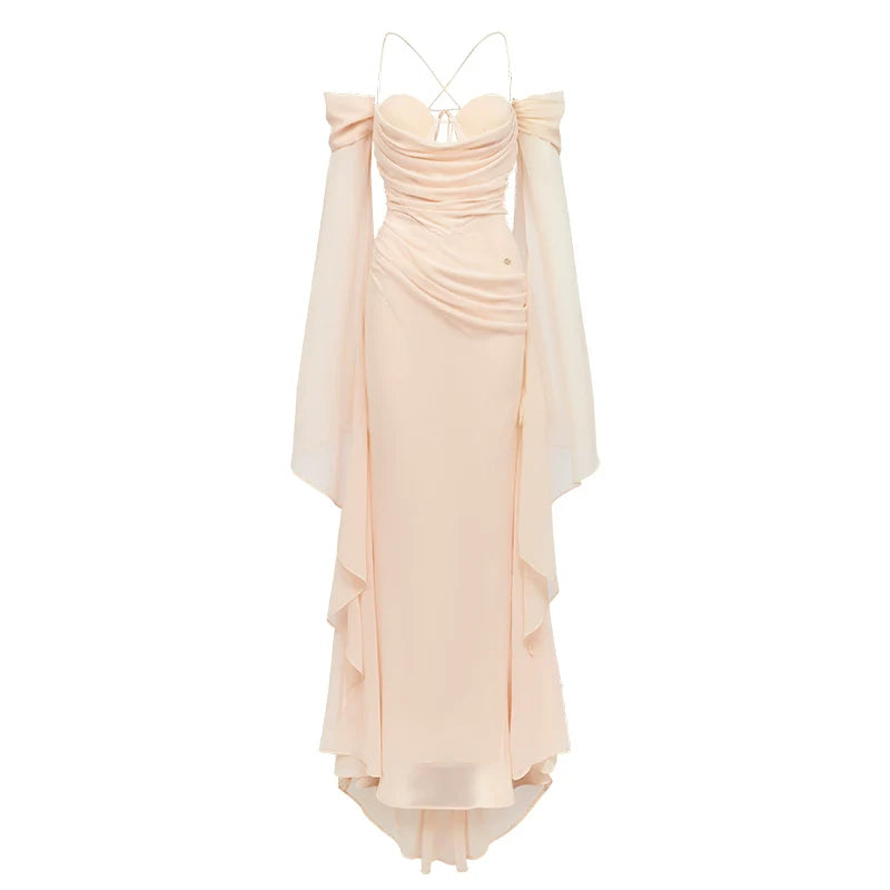 Jasmine Chiffon Backless Fishbone Strappy Dress