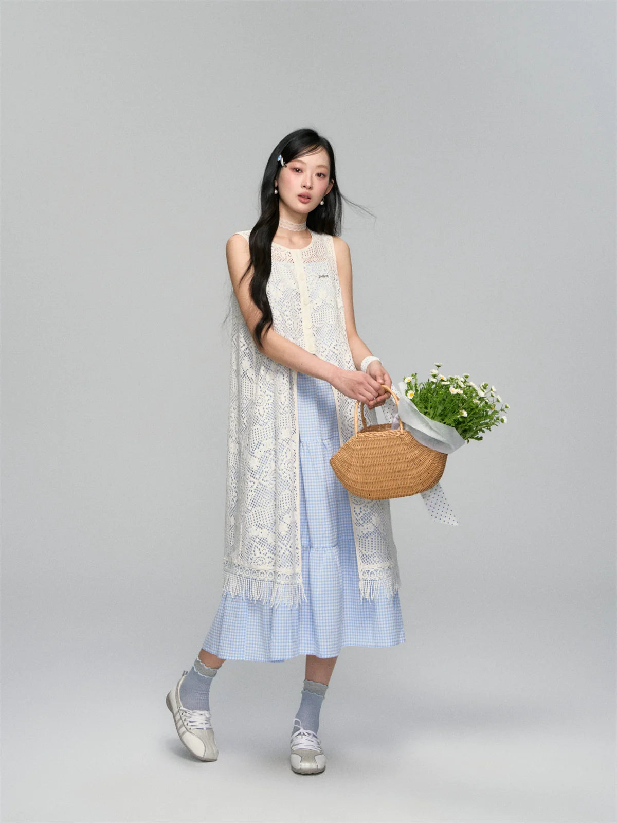 Tassel Contrast Color Dress Set