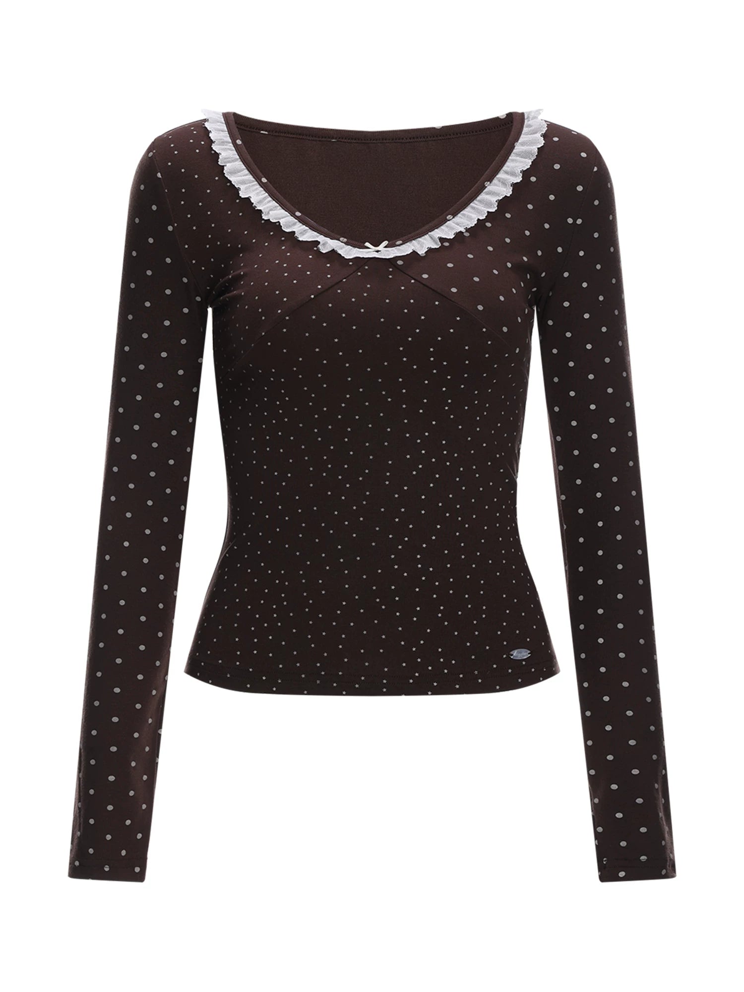 Lace Trim Polka Top