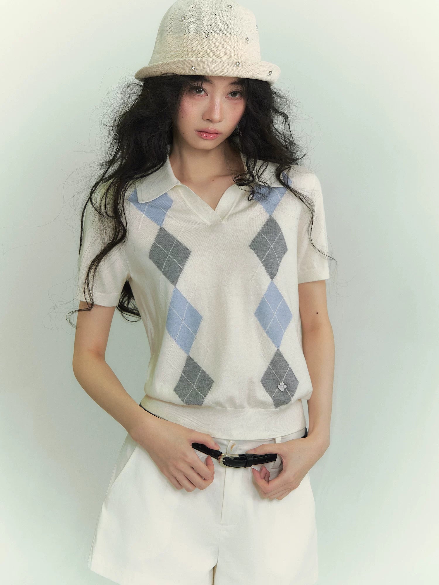 Argyle Contrast Polo Tee